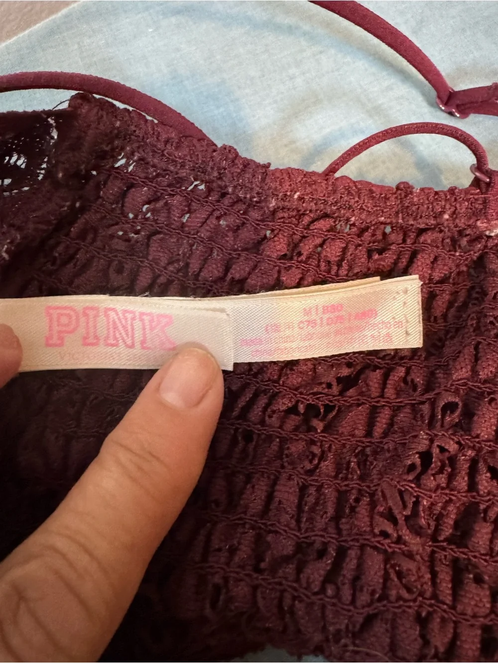 PINK Victoria's Secret Plum Lace Strappy Bralette
